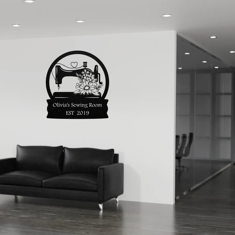 Custom Sewing Machine Metal Sign
